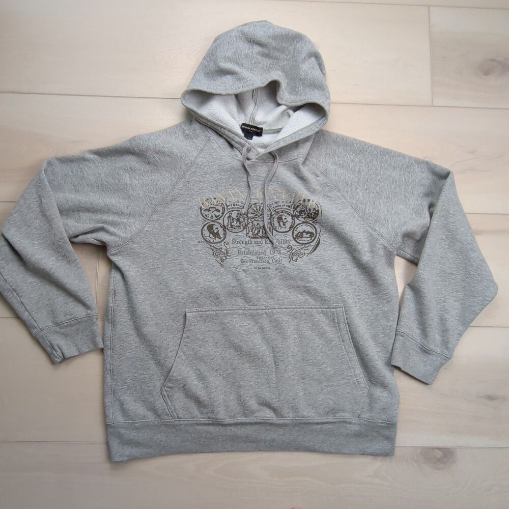 Banana Republic Hoodie Pullover Mens Large Gray Graphic‎ Spell Out